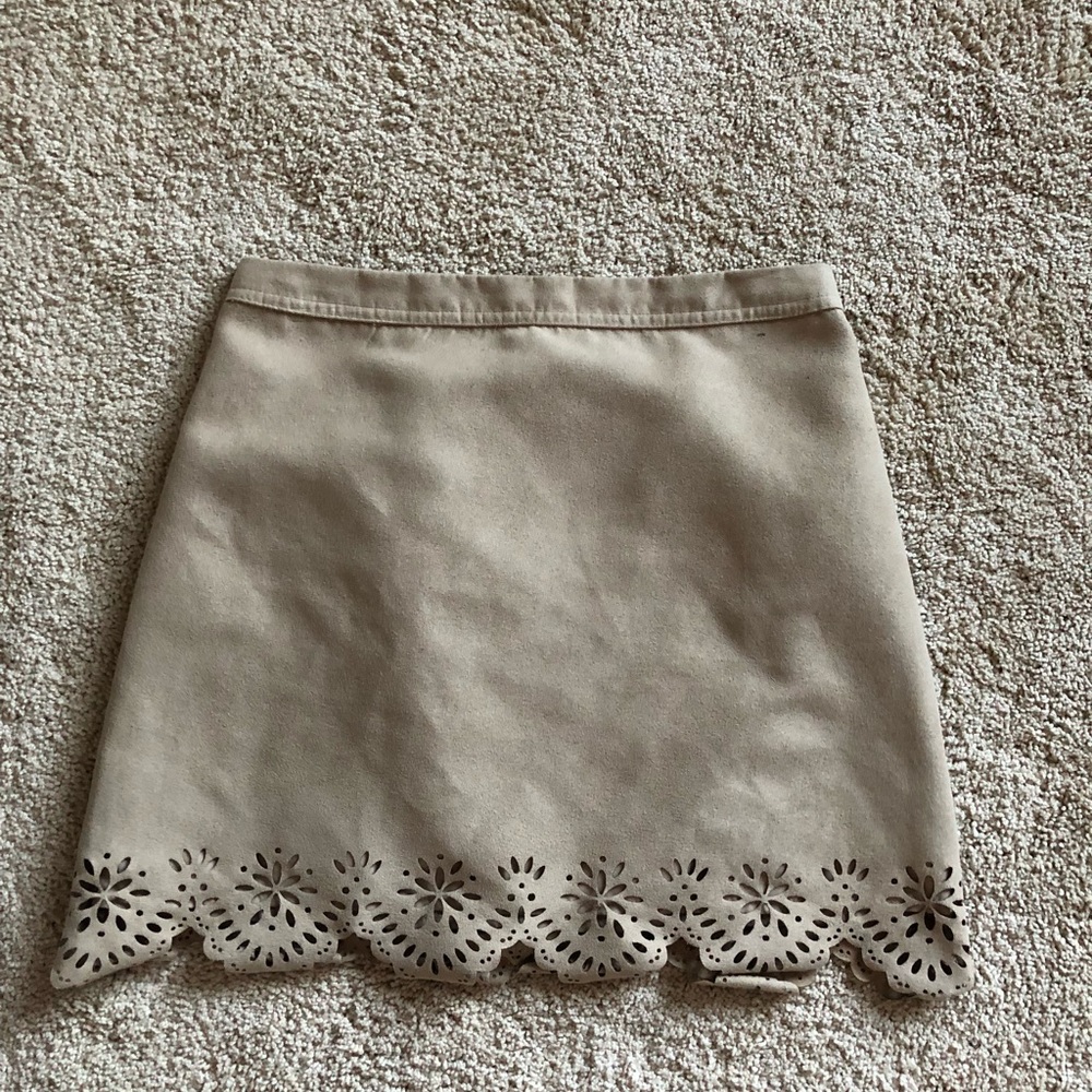 Hollister Tan Mini Skirt with Hem Details
